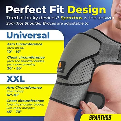 Sparthos Rotator Cuff Shoulder Brace for Women & Men - Support - Gray-UNI