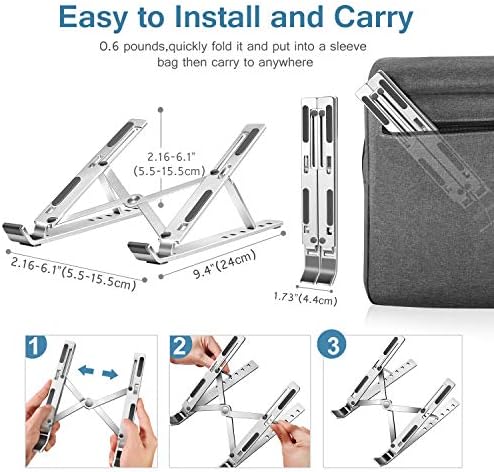 ivoler Laptop Stand, Laptop Holder Riser Computer Tablet Stand,Silver