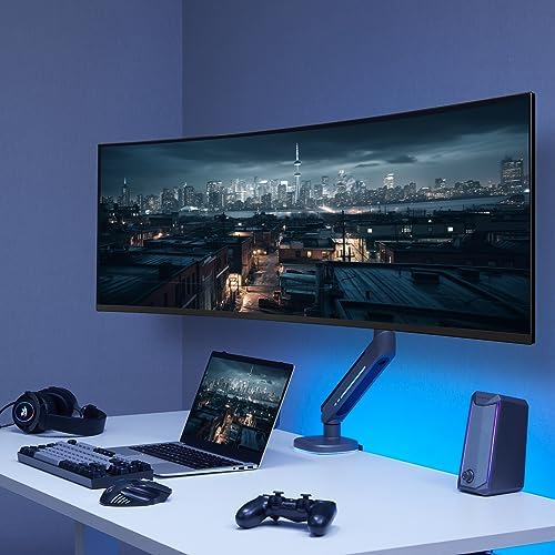 AVLT Single 27”-45” RGB Gaming Monitor Arm Desk Mount - Dark Gray