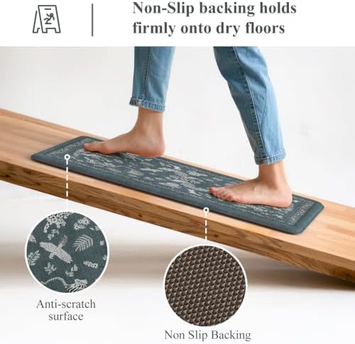 LEEVAN Anti Fatigue Kitchen Mats for Floor, Cushioned Kitchen Mat Set 2PCS