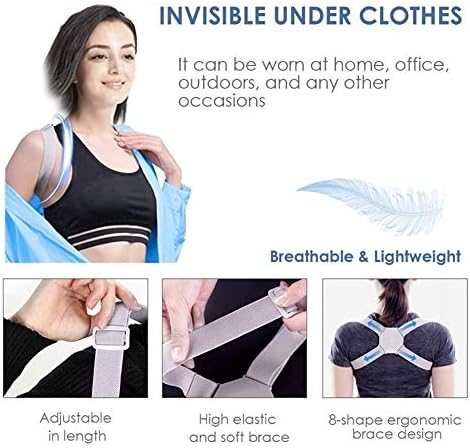 DSMYYXGS Intelligent Posture Corrector Electronic Reminder Back Support Adjustable Smart Brace Support Belt Shoulder Training Belt (Color : Rectangle Black)