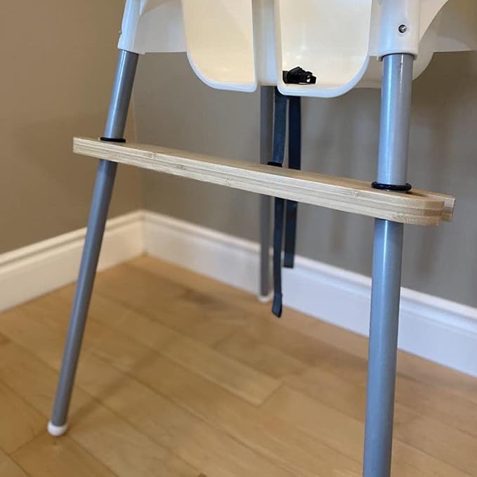 High Chair Footrest, Adjustable Height Natural Bamboo Baby Highchairs Pedal, Suitable for IKEA Antilop High Chair Footstool (A)