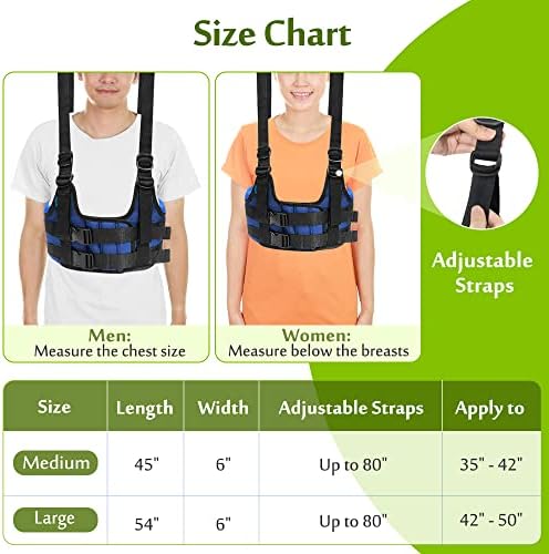 Back Stretcher Harness for Spinal Decompression, Lumbar Traction Belt & Inversion Table Alternative, Back Realignment Device for Herniated Disc Pain Relief – Large (42–50” Chest)