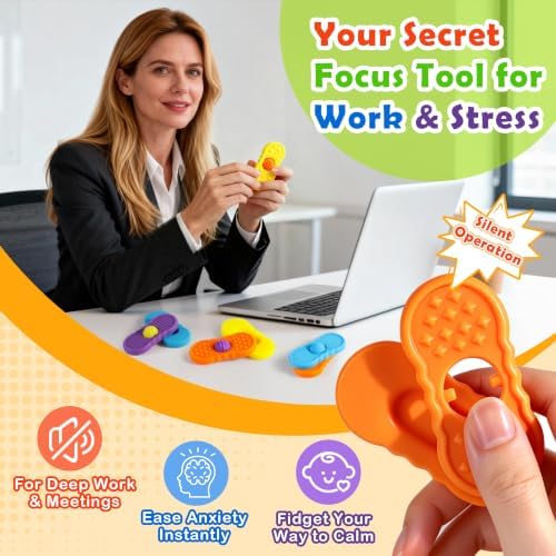 Sensory Slider Fidget Stones Set Rolling Beads, 8 pcs 4 Pairs Silent Textured Toys for Adults Kids, Mix and Match Rolling Beads-Calming Anxiety Relief ADHD Autism, Ideal for Office Classrom Prizes
