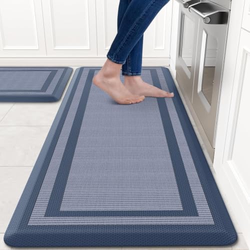 2PCS Kitchen Rugs Cushioned Anti-Fatigue Kitchen Mats Comfort Standing Mat