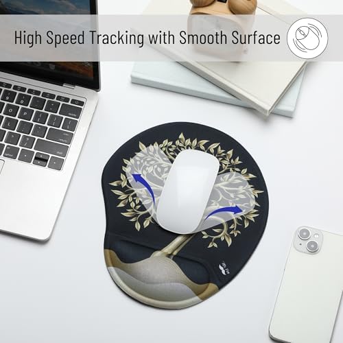 Mr. Pen- Ergonomic Mouse Pad with Wrist Rest, Golden Tree Design