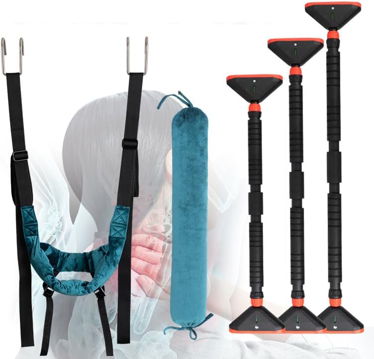 Cervical Neck Stretcher Device, Neck Decompression Devices, Portable Neck Stretcher Hammock Over Door for Neck Pain Relief, Neck Sling for Spine Decompression (A)
