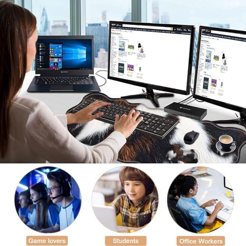 Mouse Pad with Wrist Support + Desk Mat + Coaster 3 in 1 Set, XL Large Gaming Mousepad Ergonomic Mouse Pads for Desk Computer Laptop Office,Cute Cowhide Brown Black Cow