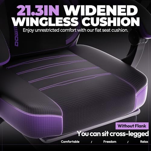 Dowinx Big and Tall Gaming Chair with Footrest, Dark Purple
