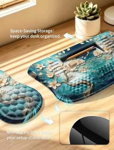 Ergonomic Keyboard Stand and Mouse Pad Set, Memory Foam Wrist Support