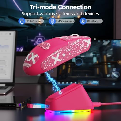 ATTACK SHARK G3 PRO Tri-Mode Wireless Gaming Mouse with RGB Charging Dock