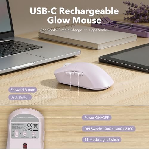 Rechargeable Backlit Wireless Keyboard and Mouse Combo, Magnetic Wrist Rest