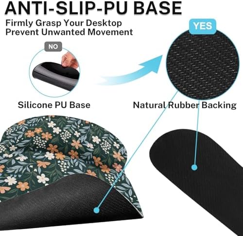 Britimes Ergonomic Mouse Pad Set with Wrist Rest, Floral Wildflower