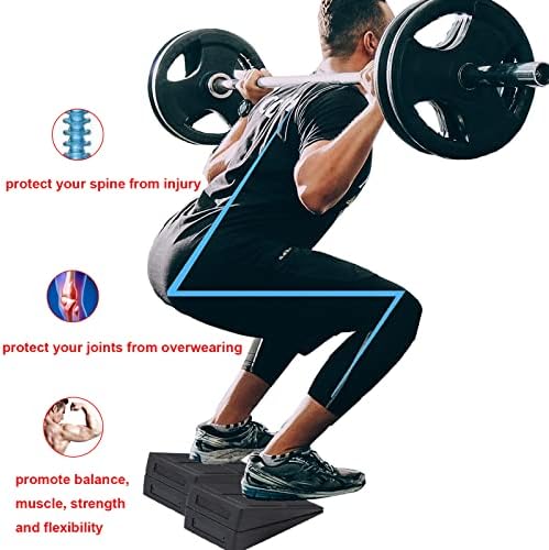 Squat Wedge Block Adjustable Slant Board, Heavy Duty 3pcs Foam Foot Ankle Knee Stretcher Leg Extender, Incline Platform Ramp For Heel Elevated Exercise and Calf Raise