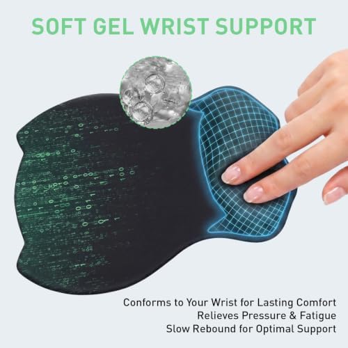 Ergonomic Keyboard and Mouse Wrist Rest Set, Hacker Code