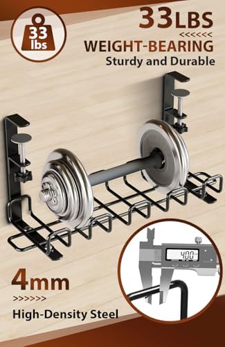 Cable Management Tray Under Desk 15.8'' - 4mm Wire Sturdy Cord Organizer for Desk Accessories - Cord Organization with Clamp No Drill - Standing Desk Accessories for Home Office