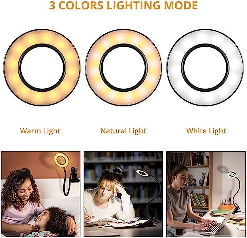Woputne Desk Lamps Clip on Reading Light for Bed Home Office Craft (Black)