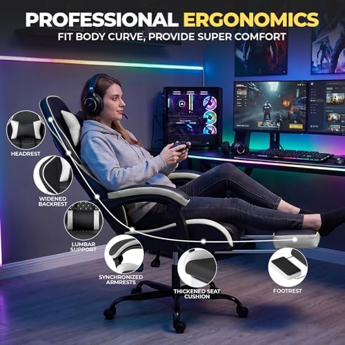 Black Ergonomic Video Gaming Chair