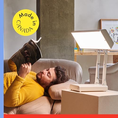 Northern Light Technologies NLT Adjustable Light Therapy Lamp - 10000 Lux Full Spectrum Light for Natural Mood and Energy Enhancement, Beige