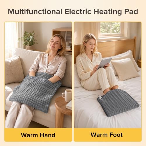 Extra Large Heating Pad for Full Body, 40" x 20" XXXL Electric Heating Pad with 6 Heat Settings, Wearable Button Design Heat Wrap for Back, Shoulders, Hands & Feet, 2H Auto Shut Off, Machine Washable