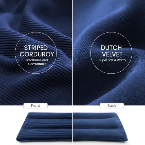 Microwave Heating Pad 6 x 12 Small Heating Pad Microwave, Microwave Bean Bag Heating Pad for Neck and Shoulders, Moist Heat Pack Pillow Warm Compress for Knee, Muscles, Joints, Wrist (Dark Blue)