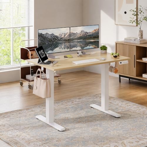 Claiks Electric Standing Desk 40x24 Inch Adjustable Desk, Nature