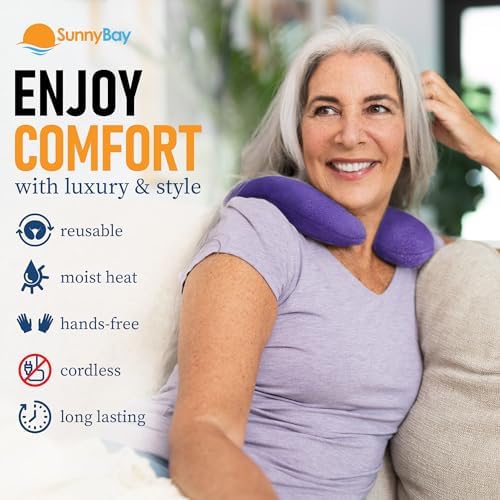 SunnyBay Microwavable Heating Pad, Flaxseed Neck Pillow, 2.5 lb, Purple
