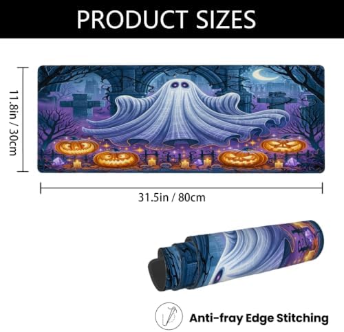 Ghosts Large Mouse Pad Non-Slip Rubber Long Gaming Desk Mat