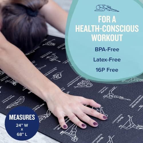 NewMe Fitness Thick Yoga Mat for Women and Men - 5mm Non Slip Pilates Mat
