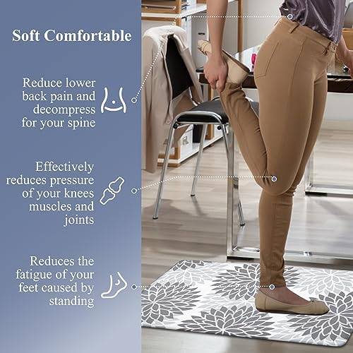 HEBE Two Types of Kitchen Rugs Made from Different Materials—Anti Fatigue Kitchen Rug Sets 2 Piece and Boho Kitchen Rugs Sets of 3 Non Slip Washable