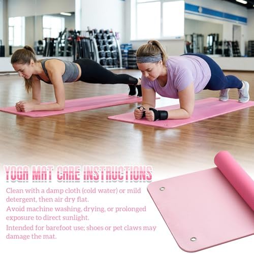 Briwooody Yoga Mat with Hanging Holes