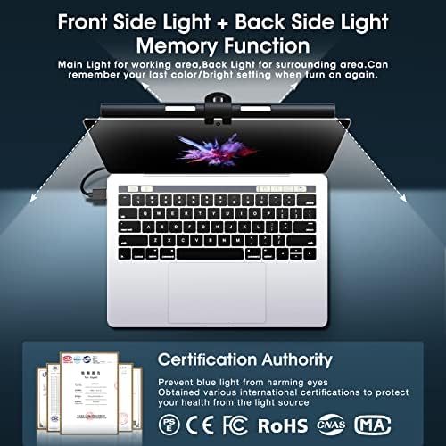 Monitor Light Bar,OOWOLF Screen Light Bar for Laptop,Keyboard light,CRI≥95 Desk Lamp for Eye-Caring,No Glare,Dual Light,Filter Blue-Light,3-Color Mode,Memory Dimming,Computer Lamp for Desk/Office/Home