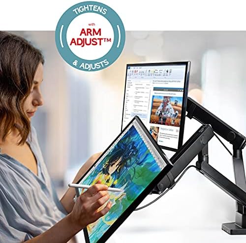 Heavy-Duty Dual Monitor Arm Desk Mount for up to 35" Screens, Black