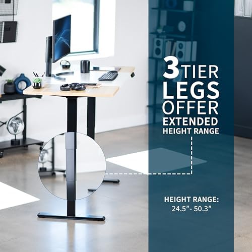 VIVO White/Light Wood 71 x 30 in Standing Desk, DESK-KIT-2B7WC