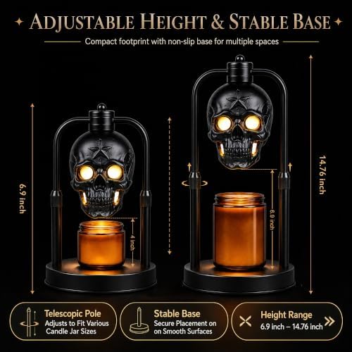 Esup Skull Candle Warmer Lamp with Timer, Year-Round Gothic Decor