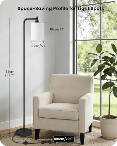 Dimmable Floor Lamp for Living Room with Remote & 10W Bulb