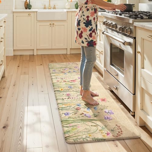 KIMODE Anti Fatigue Kitchen Mats for Floor, Farmhouse Kitchen Runner Rug