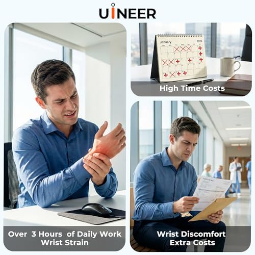 Uineer Vertical Ergonomic Mouse, Wireless Mouse Bluetooth 5.0/4.0 & 2.4G