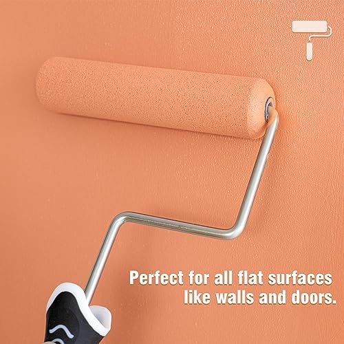 Mister Rui Foam Paint Roller, 36 Pack, 6 Inch High Density Foam Paint Roller Covers, Sponge Paint Rollers, Mini Rollers, Small Paint Rollers for Painting Walls, Cabinets, Doors