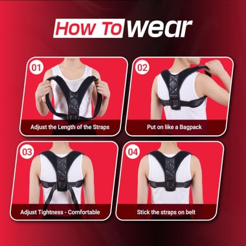 FLEXIOR Posture Corrector for Women and Men, Adjustable Back braces for Upper & Mid Spine Support, Comfortable Back Straightener posture corrector for Back with Carry Bag