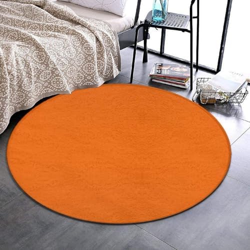 Large Round Area Rug Home Decor Modern Bathroom Rug Kitchen Office Circle Rug for Living Room Sofa Circle Cute Mat Orange, 36inch