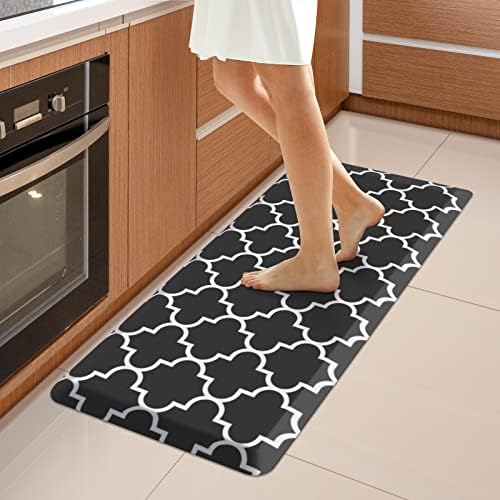 WISELIFE Kitchen Runner Rugs Anti-Fatigue mats,17.3" x 39", 4/5 Inch, Black