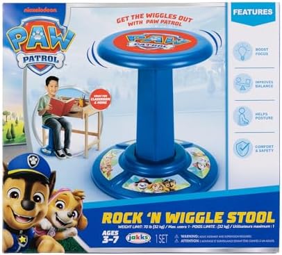 JAKKS Pacific Kid's Paw Patrol Wiggle Stool Wobble Stools for Seating - Active Learning Stool for Kids, Sitting Balance Chair, Kids Stand Up Stool, Seating Wobble Chair