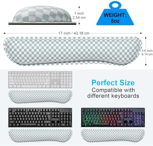 Dapesuom Keyboard Wrist Rest, Memory Foam, Ergonomic, Gaming,Sage Green