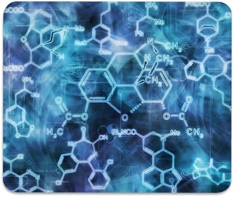 Chemical Structures and Formulas Mouse Pad, Science Design Blue Desk Mat