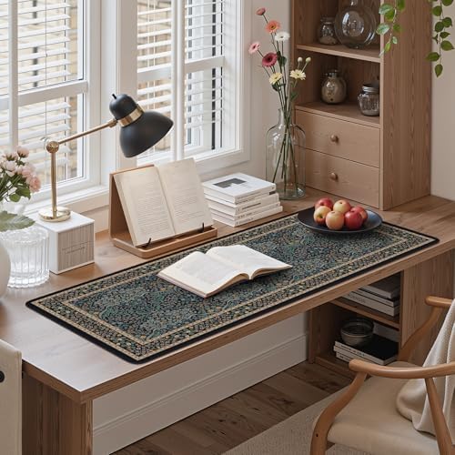 iCasso Desk Cover Mat, Office Mouse Pad,35.4x15.7in,Retro Black