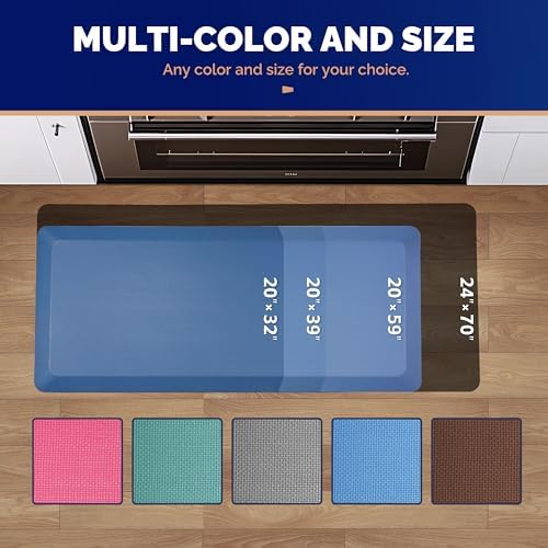 FEATOL Anti Fatigue Mat for Standing Desk & Kitchen Floor, 9/10 Extra Thick