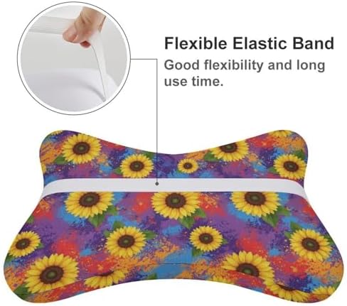 2 Pack Car Headrest Pillow Sunflower Painting Soft Memory Foam Neck Cushion for Neck Pain Relief
