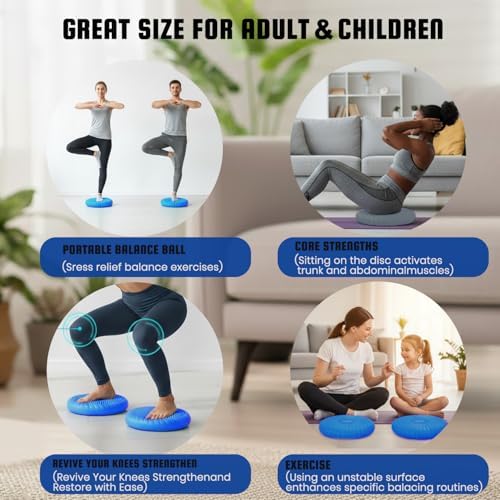 Wobble Cushion Core Balance Disc, Wiggle Seat with Inflation Pump