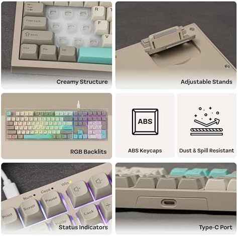 MechLands Aula S102 Membrane Gaming Keyboard w/Number Pad, 100% Full Size